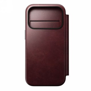 NOMAD Modern Leather Folio - skórzane etui do iPhone 17 Pro kompatybilne z MagSafe, skóra Horween (burgundy) [go]