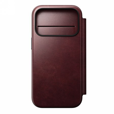 NOMAD Modern Leather Folio - skórzane etui do iPhone 17 Pro kompatybilne z MagSafe, skóra Horween (burgundy) [go]