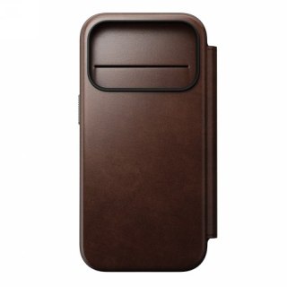 NOMAD Modern Leather Folio - skórzane etui do iPhone 17 Pro kompatybilne z MagSafe, skóra Horween (rustic brown) [go]