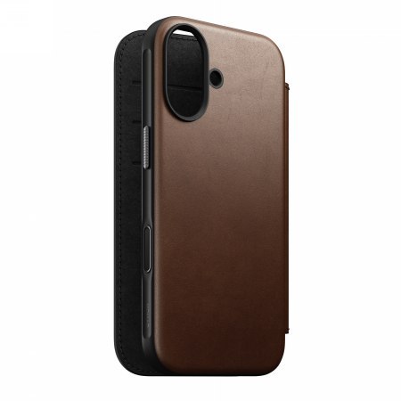 NOMAD Modern Leather Folio - skórzane etui do iPhone 17 kompatybilne z MagSafe (brown) [go]