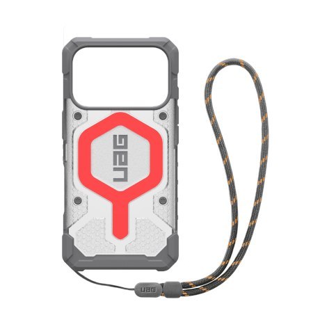 UAG Pathfinder Clear MagSafe Bundle - etui do iPhone 17 Pro kompatybilne z MagSafe oraz smycz na nadgarstek (active lava)
