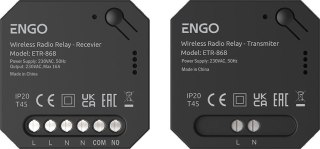 ENGO Controls ETR-868 - Przekaźnik bezprzewodowy EngoLink, sterowany radiowo, 868Mhz, 230V