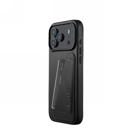 Mujjo Wallet Leather Case - etui skórzane do iPhone 17 Pro Max kompatybilne z MagSafe (black)