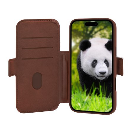 Dbramante 1928 Lynge MS - skórzane etui do iPhone 17 Pro Max kompatybilne z MagSafe (dark tan)