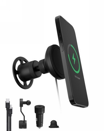 Mophie Snap+ Wireless Vent Mount - magnetyczny uchwyt samochodowy na kratkę nawiewu z bezprzewodowym ładowaniem 15W, wspierający