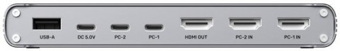 Przełącznik KVM Unitek USB-C 10Gbps z HDMI i transferem plików między systemami