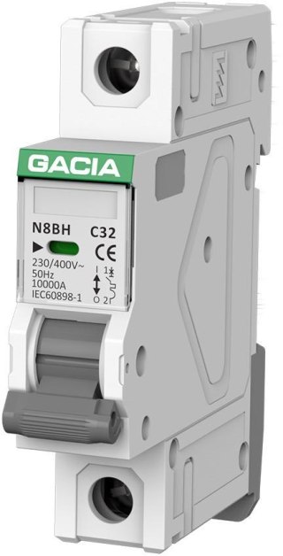 Wyłącznik nadprądowy GACIA N8BH 10KA C 1P 32A
