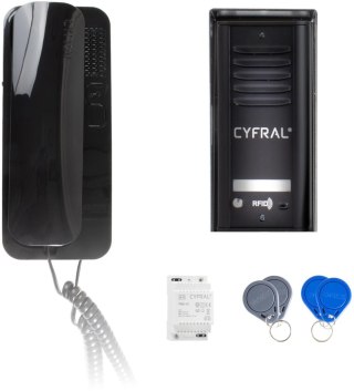 DOMOFON CYFRAL COSMO 1-LOKATORSKI KASETA CZARNA/UNIFON CZARNY