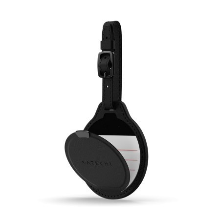 Satechi FindAll Luggage Tag - zawieszka do bagażu ze skóry wegańskiej z lokalizatorem kompatybilna z Apple Find My (black)