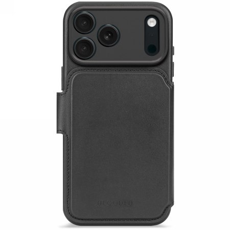 Decoded Leather Detachable Wallet - skórzana obudowa ochronna do iPhone 17 Pro kompatybilna z MagSafe (black)