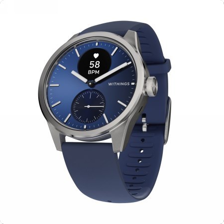 Withings Scanwatch 2 - zegarek z funkcją EKG, pomiarem pulsu i SPO2 oraz mierzeniem aktywności fizycznej i snu (42mm, blue)
