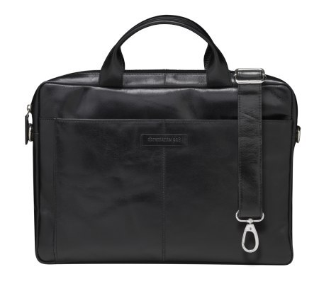 Dbramante1928 Amalienborg - skórzana torba z paskiem na ramię oraz kieszenią na laptop 15" (black)