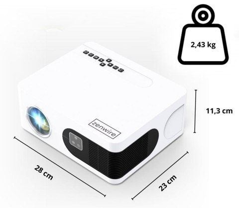 Projektor Zenwire E601H LED WiFi Android TV FULL HD 4K Autofocus