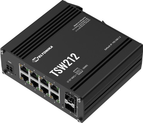 Teltonika TSW212 switch przemysłowy zarządzalny 8xGE 2xSFP (TSW212000000) DIN