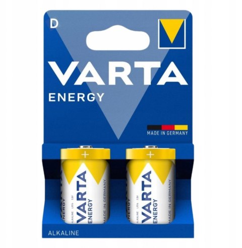 BATERIE ALKALICZNE VARTA R20 (typD) ENERGY 2szt New