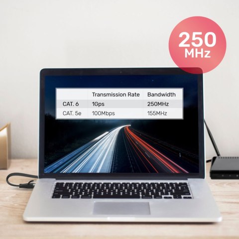 Unitek Kabel sieciowy płaski Ethernet Cat.6 0,3m
