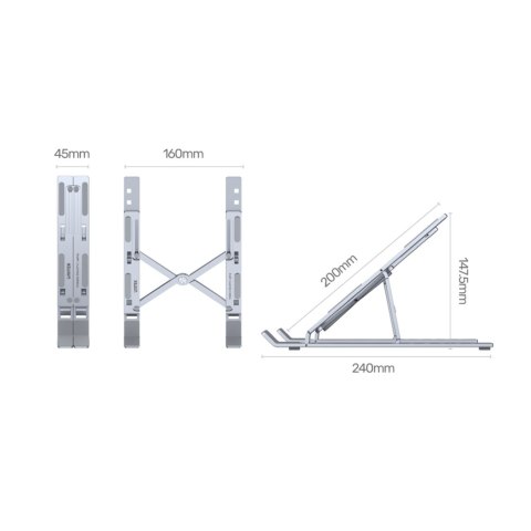 Unitek Podstawka pod laptopa, składana, aluminium