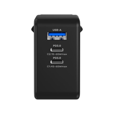 Unitek Ładowarka GaN, PD 65W, podróżna, 3 porty