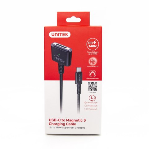 Unitek Kabel zasilający USB-C - MagSafe 3 140W 1 m