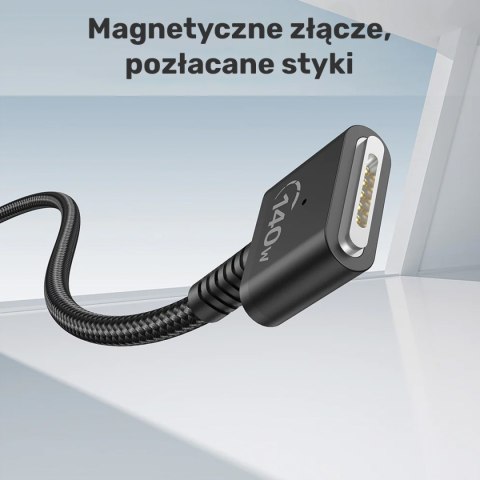 Unitek Kabel zasilający USB-C - MagSafe 3 140W 1 m