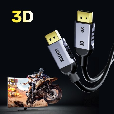 Unitek kabel DisplayPort 1.4 8k 60hz, 4k 240hz, HDR, HDCP 2.3, DSC 1.2, 5m