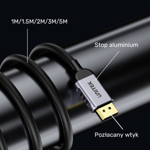 Unitek kabel DisplayPort 1.4 8k 60hz, 4k 240hz, HDR, HDCP 2.3, DSC 1.2, 5m