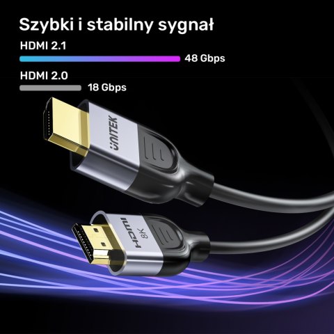 Unitek Kabel HDMI 2.1 8K 60Hz, czarny, 2m