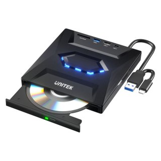 Unitek Nagrywarka zewnętrzna DVD/CD, Hub USB 5Gbps, czytnik kart SD