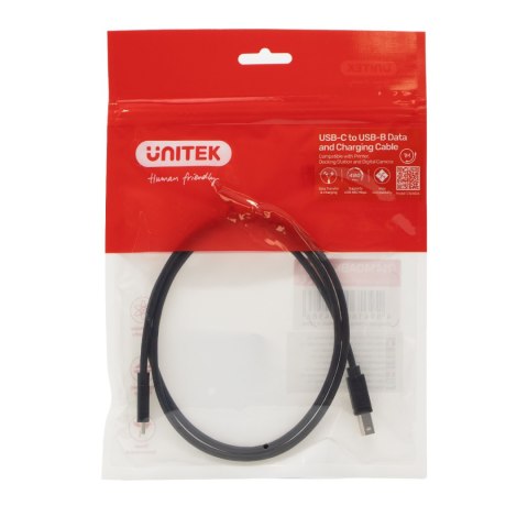 Unitek kabel do drukarki USB C na USB B 2.0 czarny 2m