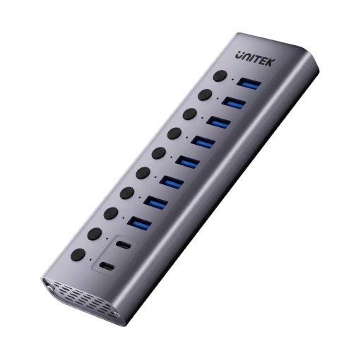 Unitek Hub USB C/USB A 10w1 5Gbps, 8x USB A, 2x USB C z włącznikami portów