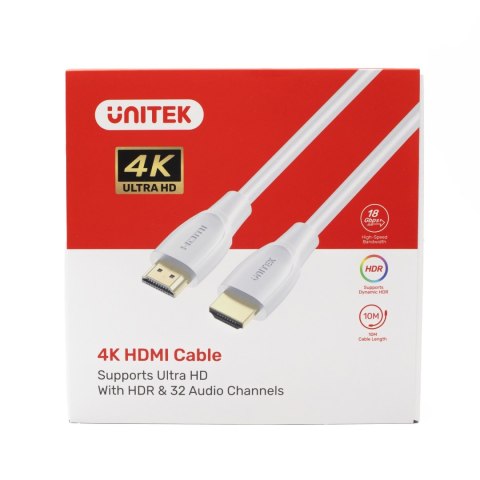 Unitek Kabel HDMI 2.0 4K biały 10m