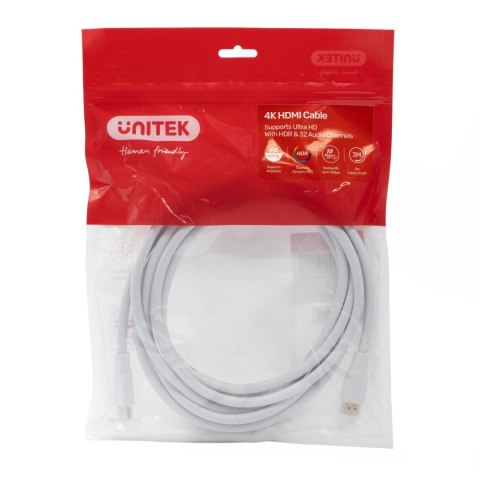 Unitek Kabel HDMI 2.0 4K biały 3m