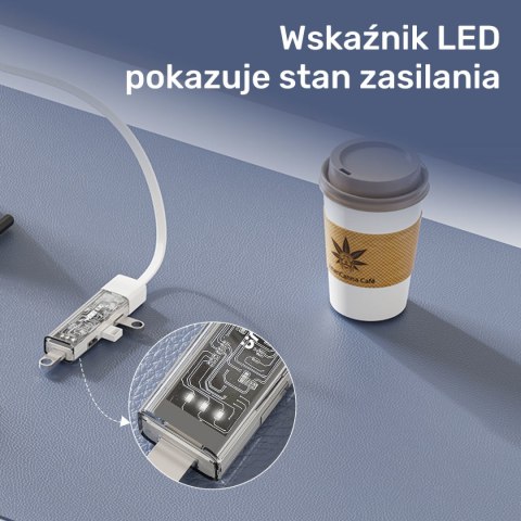 Unitek hub dwukierunkowy USB C/USB A 5Gbps, 4x USB A kremowy