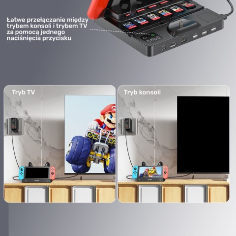 Unitek stacja ładująca Switch z przełącznikiem i czytnikiem kart do gier