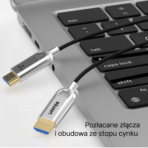 Unitek Kabel optyczny HDMI 2.0 AOC 4K 60Hz 30 m
