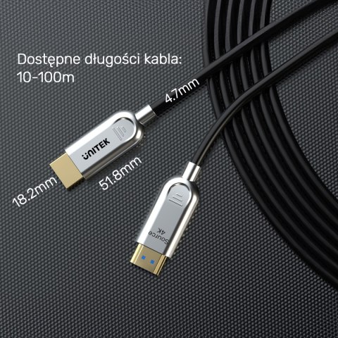 Unitek Kabel optyczny HDMI 2.0 AOC 4K 60Hz 60 m