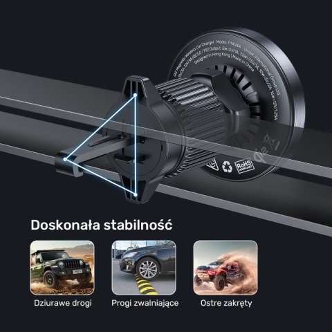 Uchwyt samochodowy Unitek 38W, Qi2