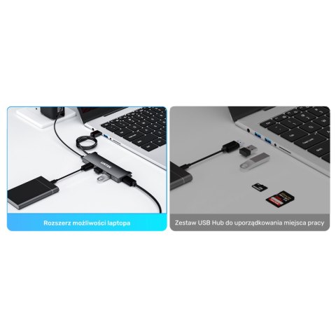 Unitek Hub USB-A 4 porty USB-A 5 Gbps