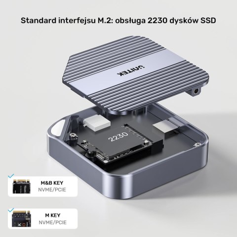 Unitek Obudowa magnetyczna SolidForce Reefer USB-C do M.2 SSD (NVMe/SATA)