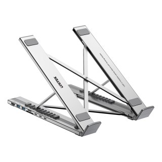 Unitek Podstawka regulowana pod laptop z hubem/HDMI/PD/SD