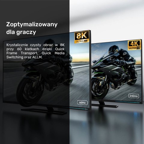 Unitek przewód 8K LUX HDMI 2.1 oplot 1,5 M