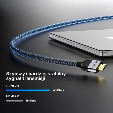 Unitek przewód 8K LUX HDMI 2.1 oplot 5 M