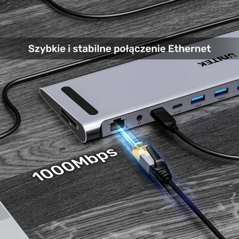 Unitek Stacja dokująca KVM z funkcją podstawki