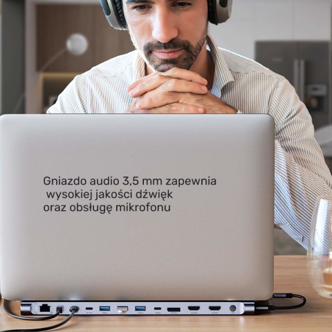 Unitek Stacja dokująca KVM z funkcją podstawki