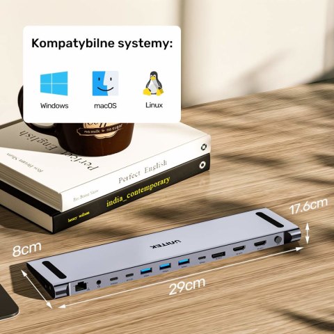 Unitek Stacja dokująca KVM z funkcją podstawki