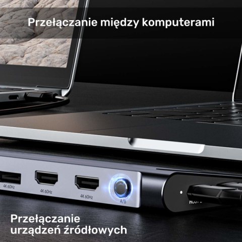 Unitek Stacja dokująca KVM z funkcją podstawki