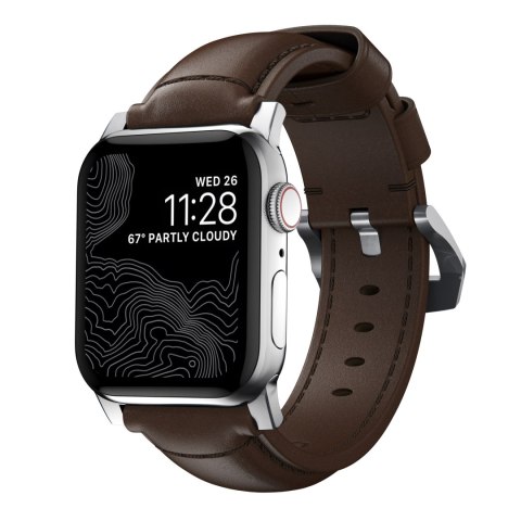 NOMAD Modern Band - skórzany pasek do Apple Watch 46mm/49mm (brown, black hardware)
