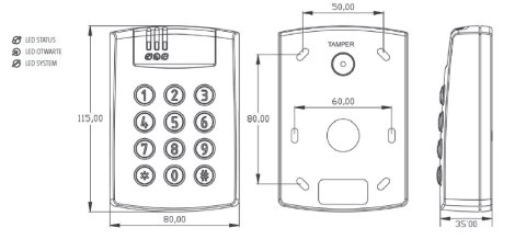 Czytnik zbliżeniowy ROGER PRT64MF