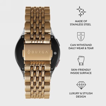 BURGA Metal Bracelet Chic Royal - uniwersalna bransoleta do zegarka 20 mm (gold)