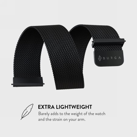 BURGA Metal Mesh Band - uniwersalna bransoleta do zegarka 20 mm (black)